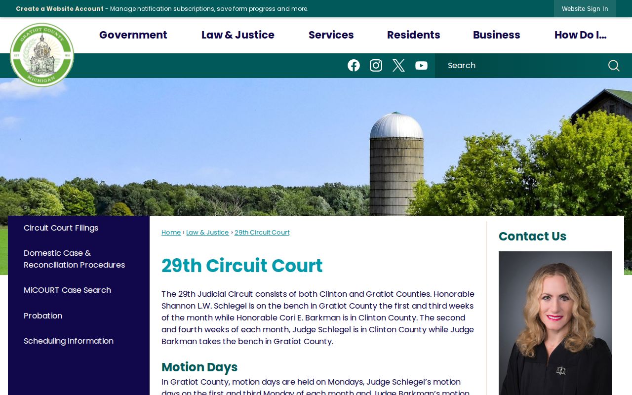 Gratiot County criminal docket shared 29th Circuit Court information