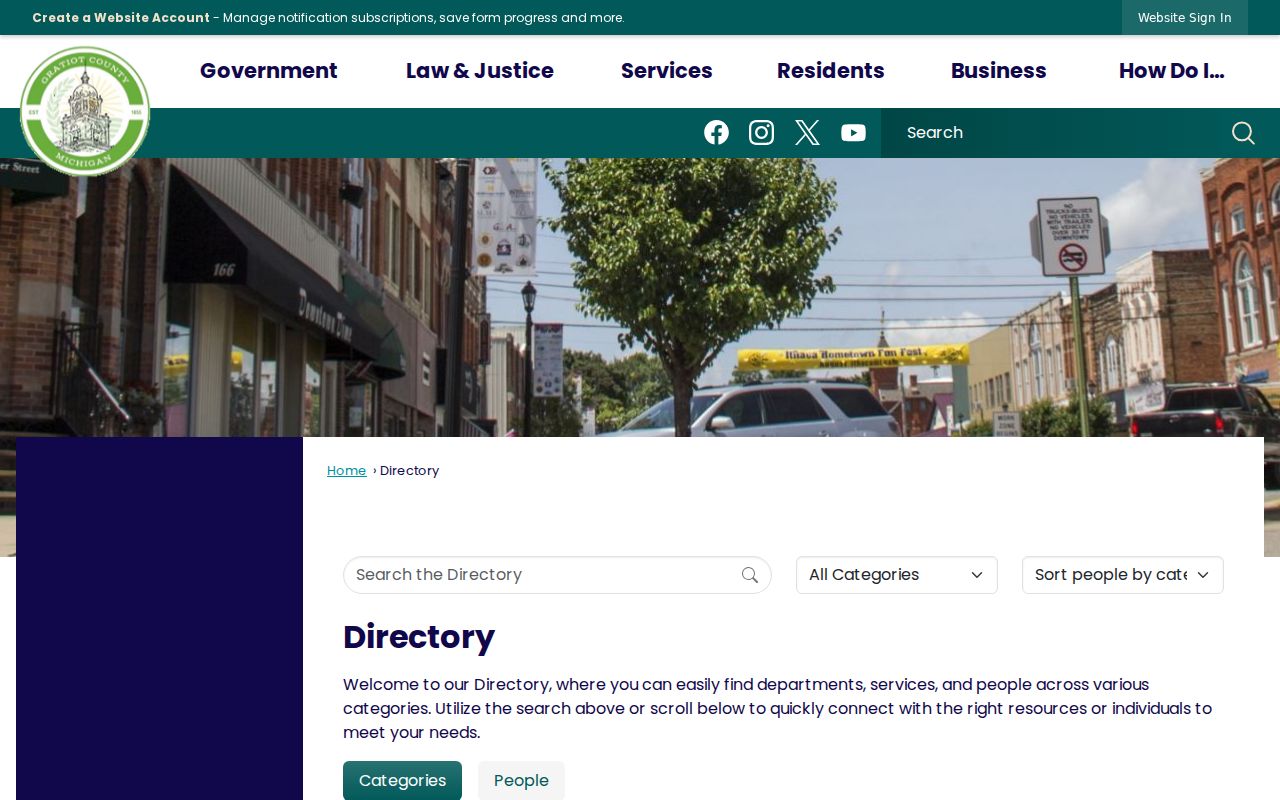Gratiot County court docket court and clerk directory