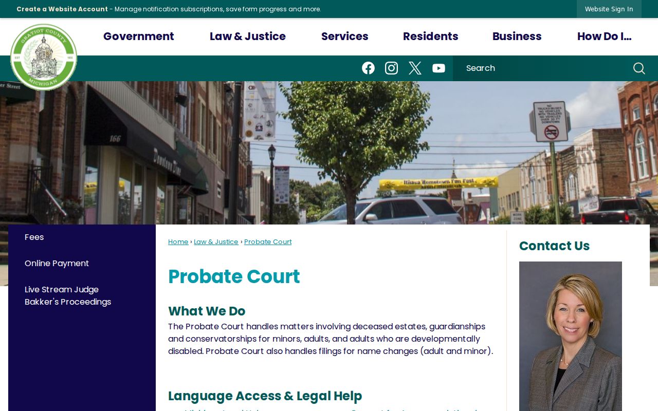 Gratiot County court docket Probate Court jurisdiction page