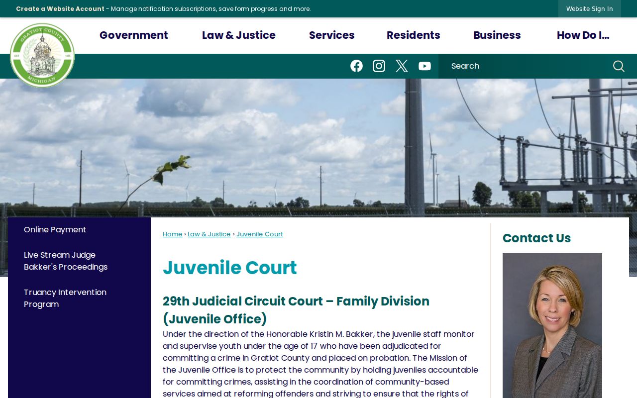 Gratiot County court docket Juvenile Court information page