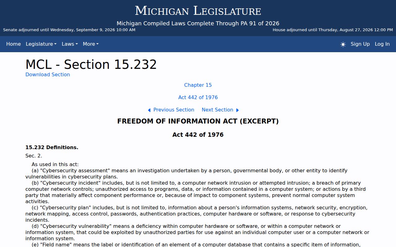 St. Louis court docket record access and Michigan judiciary exclusion rule